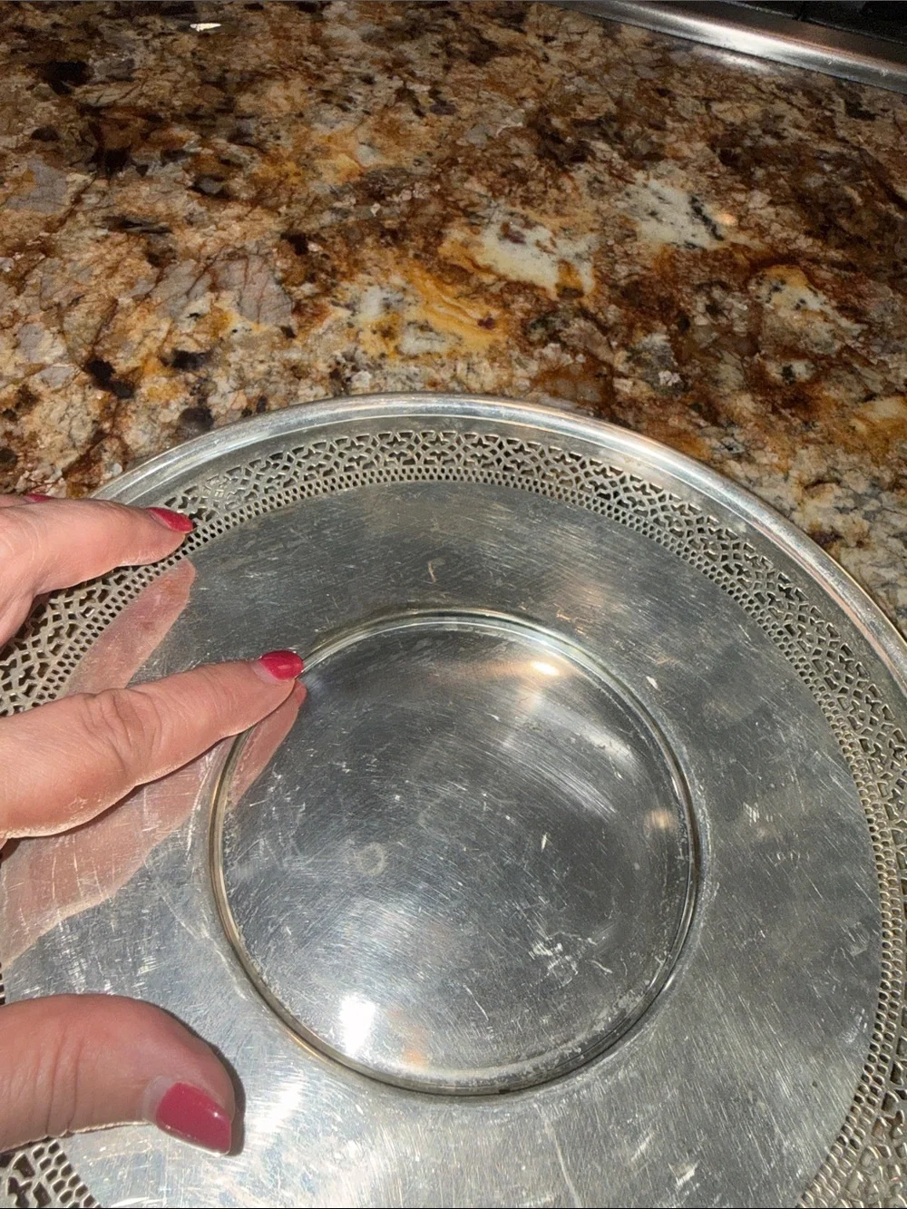 Vintage Benedict Decorative Silverplate Platter 10 inches Made in USA # 647